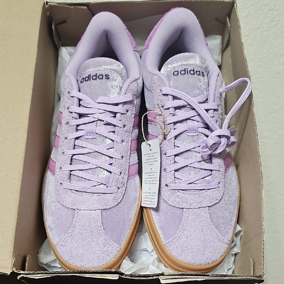 Adidas VL Court Bold Women's Platform Sneakers Powder Plum/Purple/Plum - Picture 7 of 8